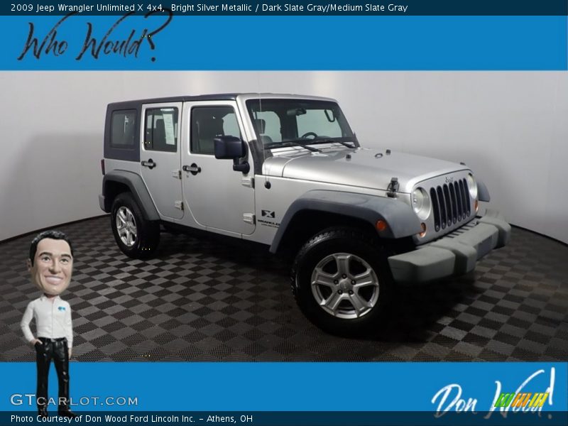 Bright Silver Metallic / Dark Slate Gray/Medium Slate Gray 2009 Jeep Wrangler Unlimited X 4x4