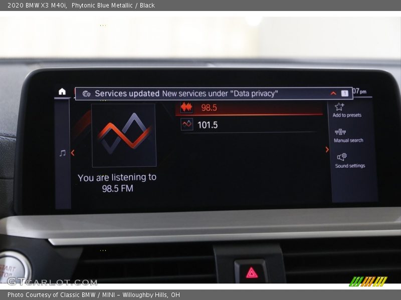 Phytonic Blue Metallic / Black 2020 BMW X3 M40i