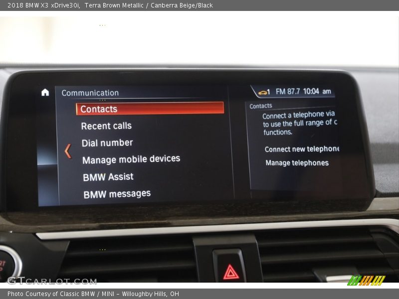 Terra Brown Metallic / Canberra Beige/Black 2018 BMW X3 xDrive30i