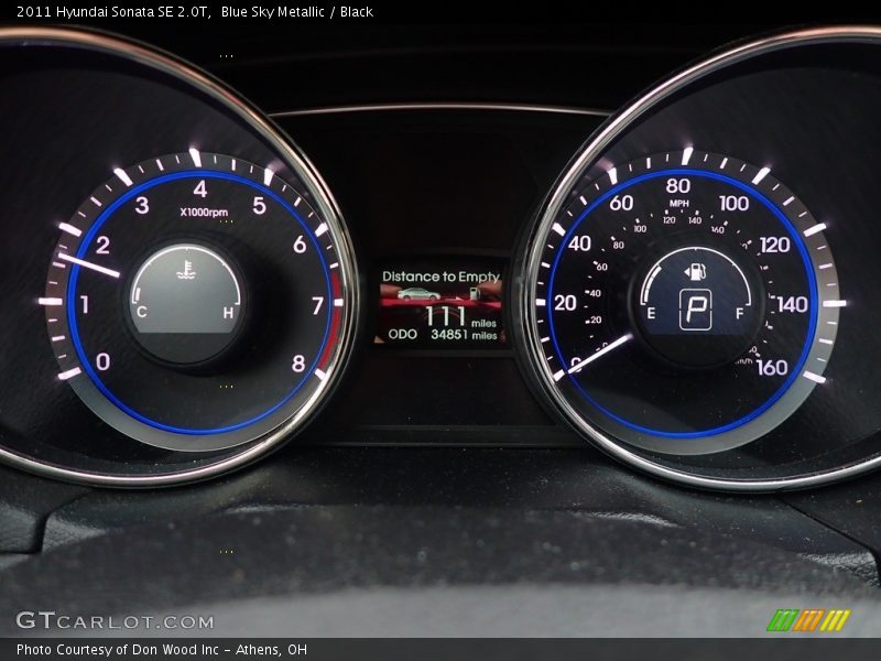 Blue Sky Metallic / Black 2011 Hyundai Sonata SE 2.0T