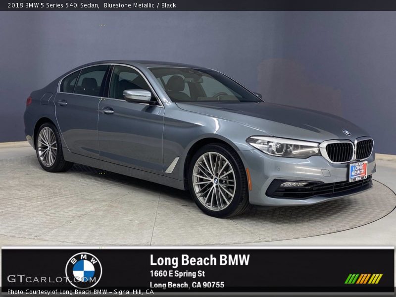 Bluestone Metallic / Black 2018 BMW 5 Series 540i Sedan