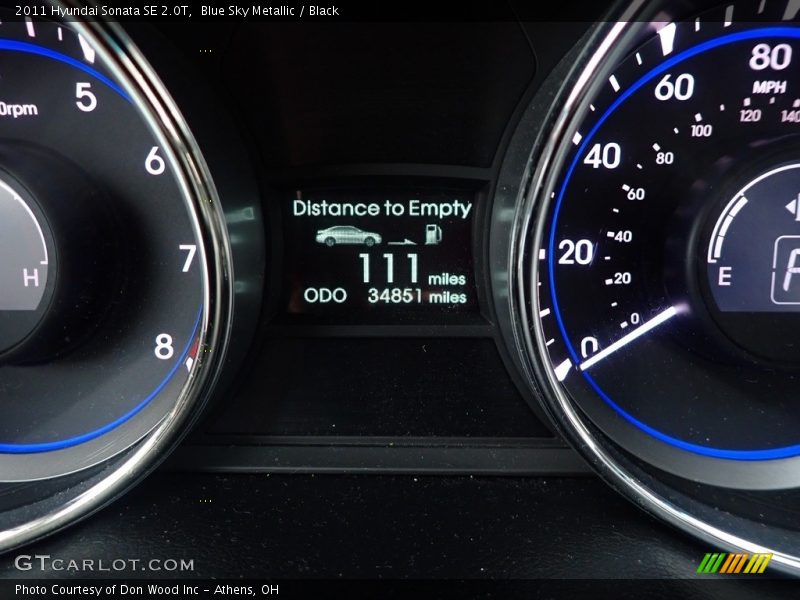 Blue Sky Metallic / Black 2011 Hyundai Sonata SE 2.0T