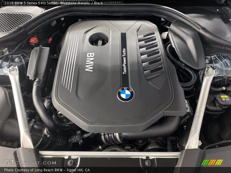 Bluestone Metallic / Black 2018 BMW 5 Series 540i Sedan