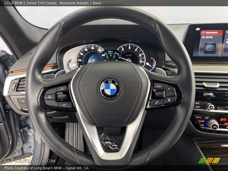 Bluestone Metallic / Black 2018 BMW 5 Series 540i Sedan