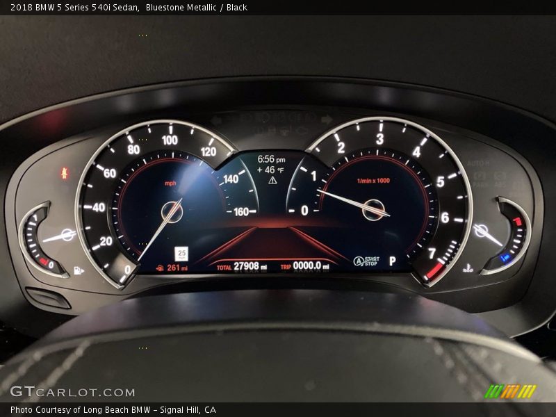 Bluestone Metallic / Black 2018 BMW 5 Series 540i Sedan