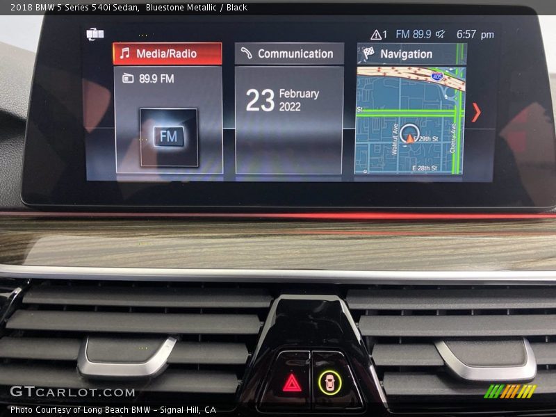 Bluestone Metallic / Black 2018 BMW 5 Series 540i Sedan