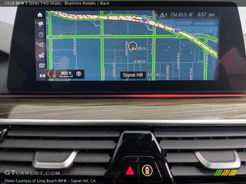 Bluestone Metallic / Black 2018 BMW 5 Series 540i Sedan