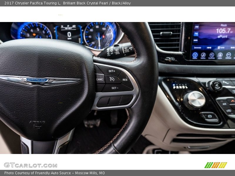 Brilliant Black Crystal Pearl / Black/Alloy 2017 Chrysler Pacifica Touring L