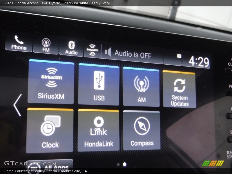 Platinum White Pearl / Ivory 2021 Honda Accord EX-L Hybrid