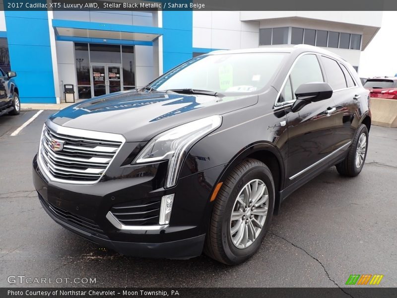 Stellar Black Metallic / Sahara Beige 2017 Cadillac XT5 Luxury AWD