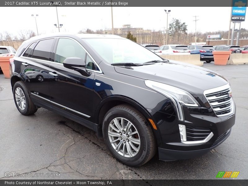 Stellar Black Metallic / Sahara Beige 2017 Cadillac XT5 Luxury AWD