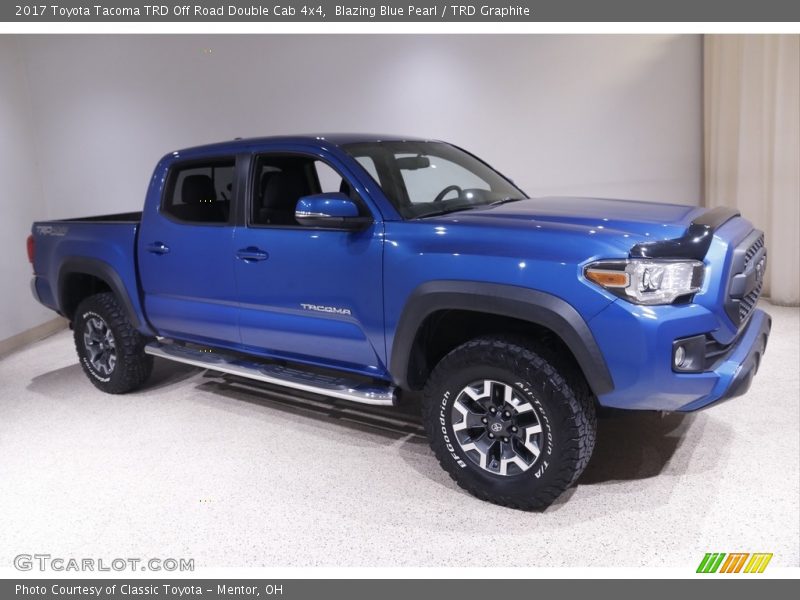 Blazing Blue Pearl / TRD Graphite 2017 Toyota Tacoma TRD Off Road Double Cab 4x4