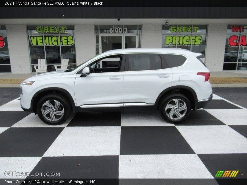 Quartz White / Black 2021 Hyundai Santa Fe SEL AWD