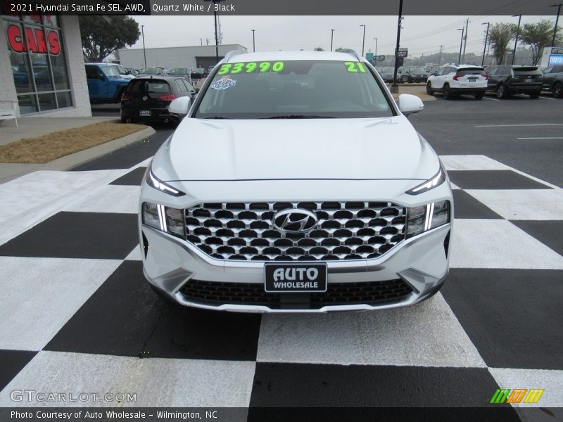 Quartz White / Black 2021 Hyundai Santa Fe SEL AWD