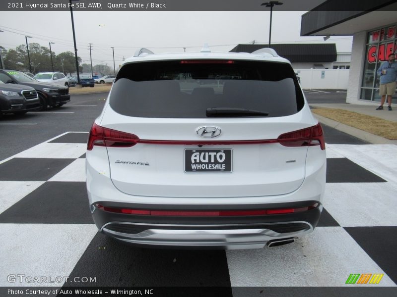 Quartz White / Black 2021 Hyundai Santa Fe SEL AWD