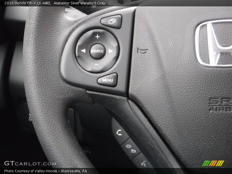 Alabaster Silver Metallic / Gray 2016 Honda CR-V LX AWD