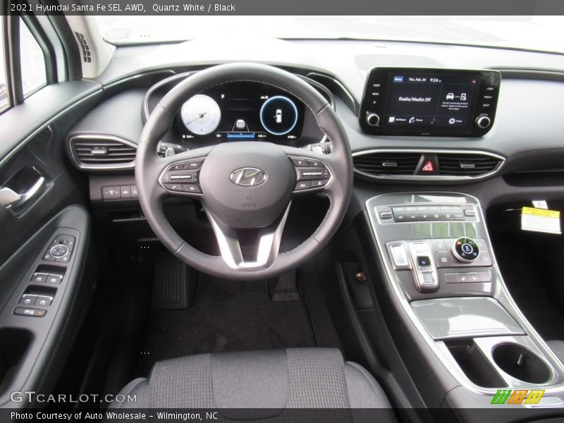 Quartz White / Black 2021 Hyundai Santa Fe SEL AWD