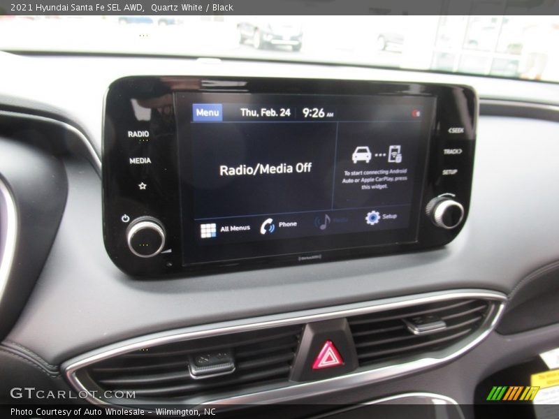 Quartz White / Black 2021 Hyundai Santa Fe SEL AWD