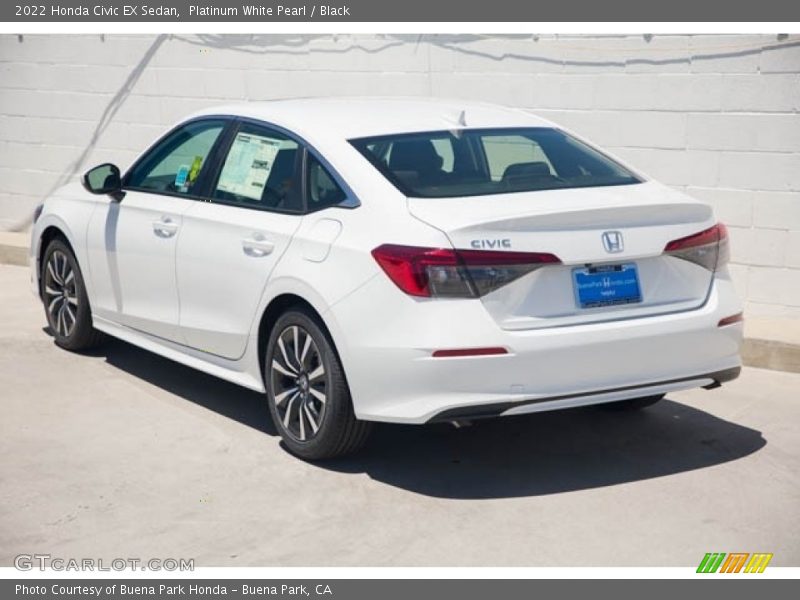 Platinum White Pearl / Black 2022 Honda Civic EX Sedan