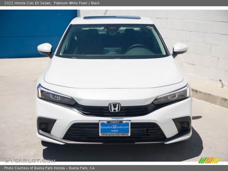 Platinum White Pearl / Black 2022 Honda Civic EX Sedan