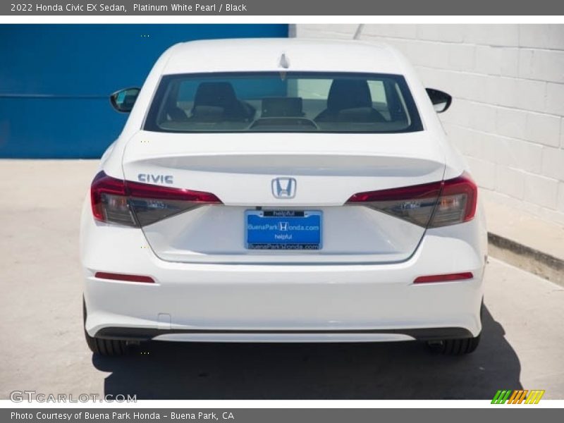 Platinum White Pearl / Black 2022 Honda Civic EX Sedan