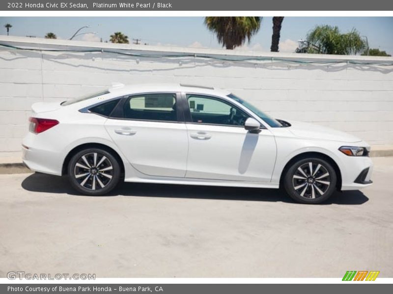 Platinum White Pearl / Black 2022 Honda Civic EX Sedan