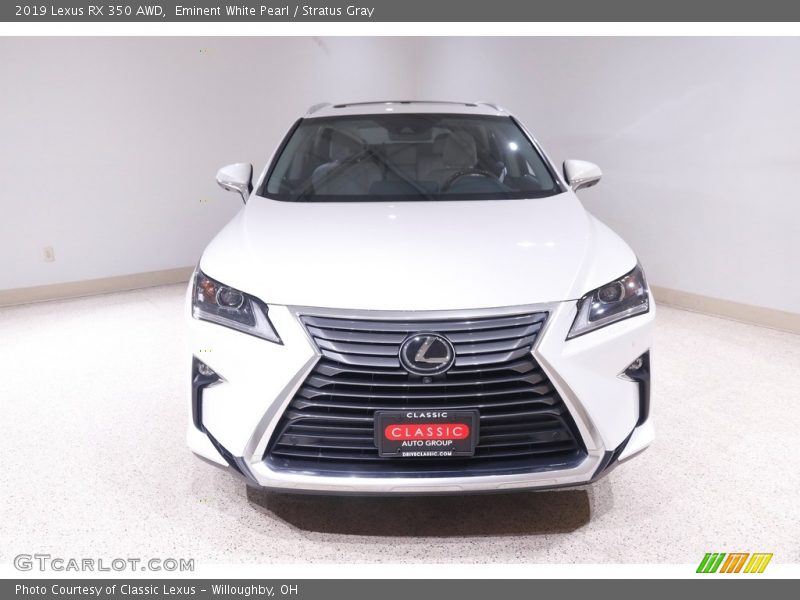 Eminent White Pearl / Stratus Gray 2019 Lexus RX 350 AWD