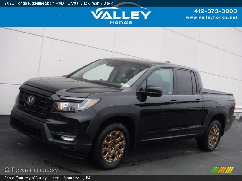 Crystal Black Pearl / Black 2021 Honda Ridgeline Sport AWD