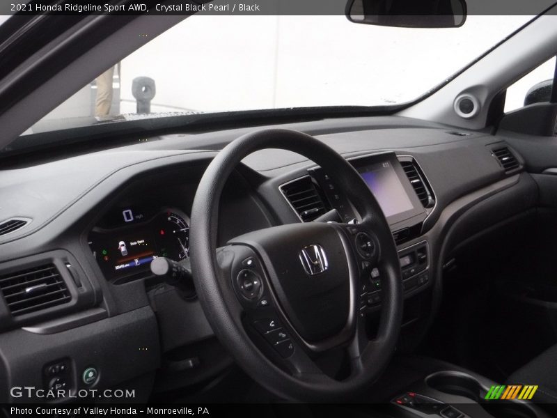 Crystal Black Pearl / Black 2021 Honda Ridgeline Sport AWD