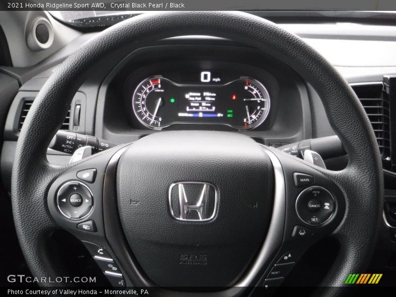 Crystal Black Pearl / Black 2021 Honda Ridgeline Sport AWD