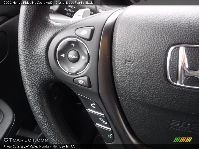 Crystal Black Pearl / Black 2021 Honda Ridgeline Sport AWD