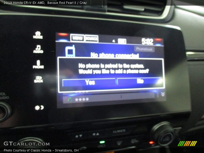 Basque Red Pearl II / Gray 2019 Honda CR-V EX AWD