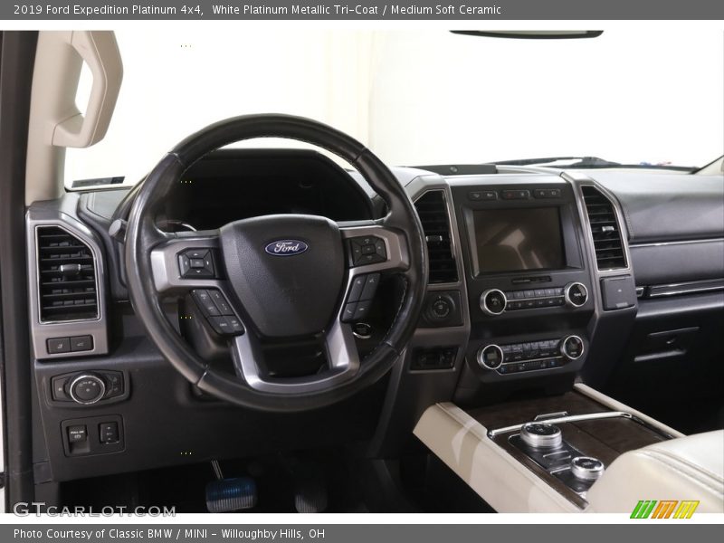 White Platinum Metallic Tri-Coat / Medium Soft Ceramic 2019 Ford Expedition Platinum 4x4