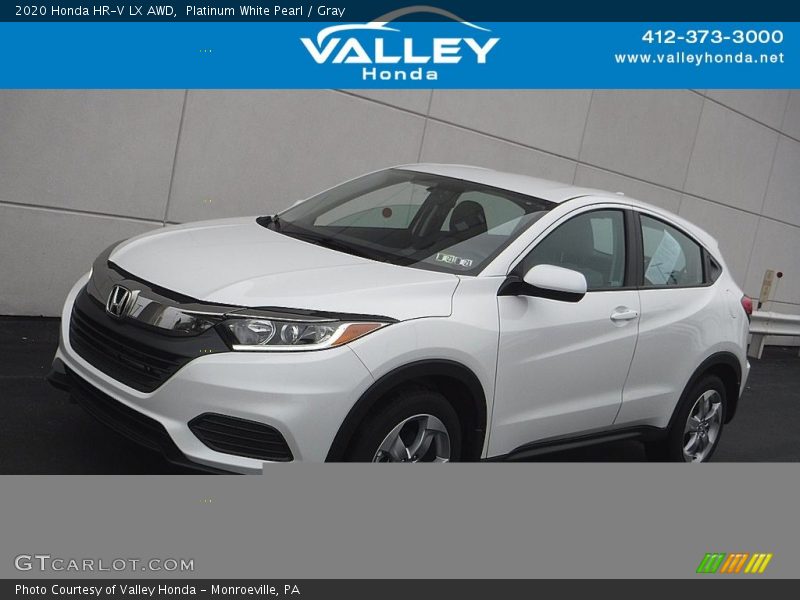 Platinum White Pearl / Gray 2020 Honda HR-V LX AWD