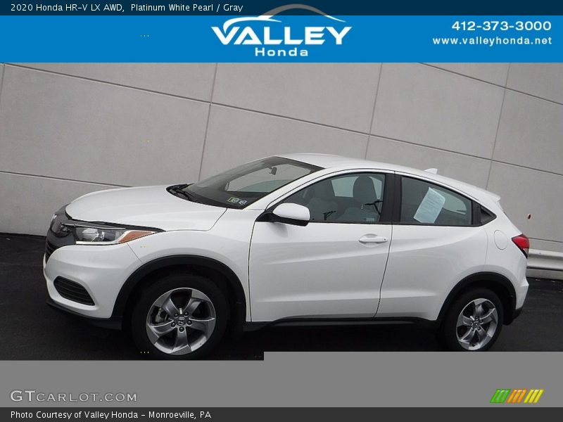 Platinum White Pearl / Gray 2020 Honda HR-V LX AWD