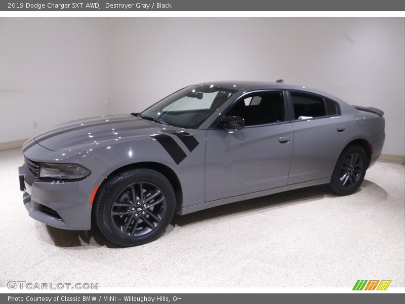 Destroyer Gray / Black 2019 Dodge Charger SXT AWD