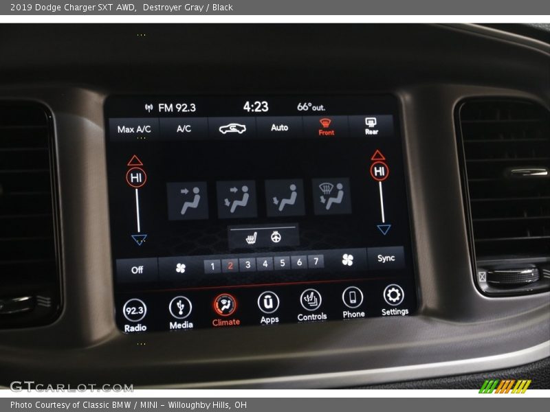 Destroyer Gray / Black 2019 Dodge Charger SXT AWD