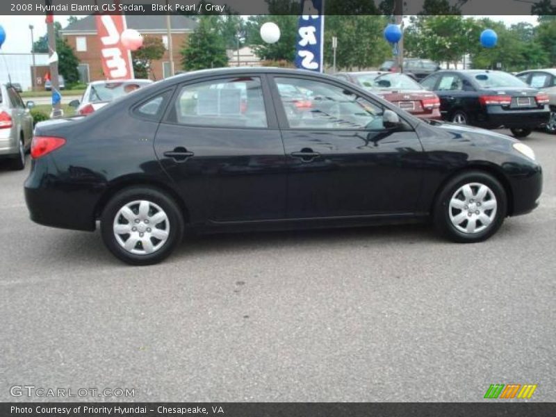 Black Pearl / Gray 2008 Hyundai Elantra GLS Sedan