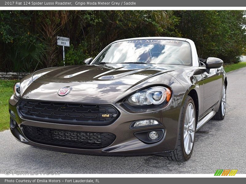 Grigio Moda Meteor Grey / Saddle 2017 Fiat 124 Spider Lusso Roadster