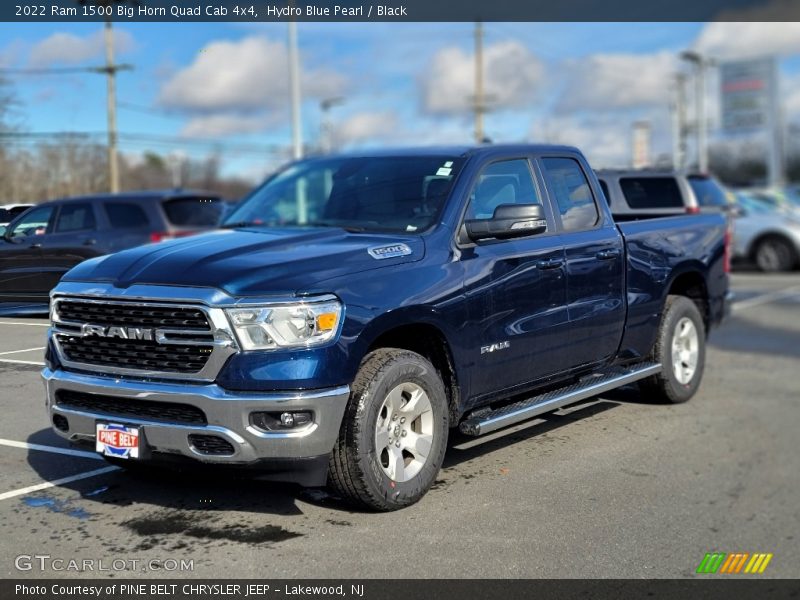 Hydro Blue Pearl / Black 2022 Ram 1500 Big Horn Quad Cab 4x4