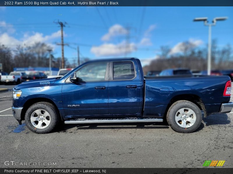 Hydro Blue Pearl / Black 2022 Ram 1500 Big Horn Quad Cab 4x4