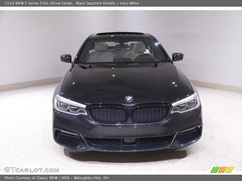 Black Sapphire Metallic / Ivory White 2019 BMW 5 Series 540i xDrive Sedan