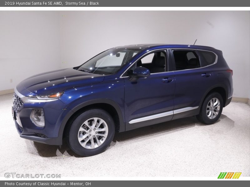 Stormy Sea / Black 2019 Hyundai Santa Fe SE AWD