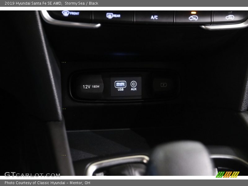 Stormy Sea / Black 2019 Hyundai Santa Fe SE AWD