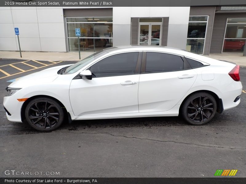 Platinum White Pearl / Black 2019 Honda Civic Sport Sedan