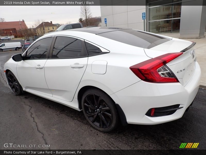 Platinum White Pearl / Black 2019 Honda Civic Sport Sedan