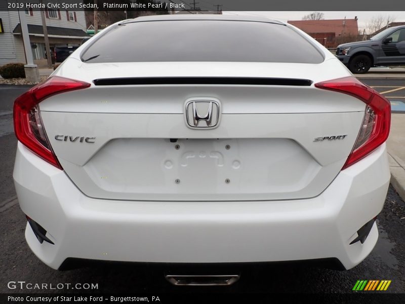 Platinum White Pearl / Black 2019 Honda Civic Sport Sedan
