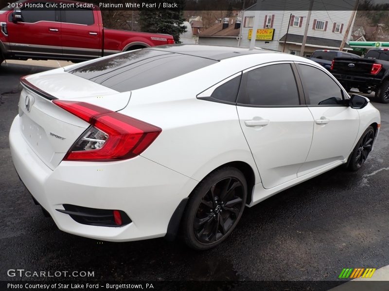 Platinum White Pearl / Black 2019 Honda Civic Sport Sedan
