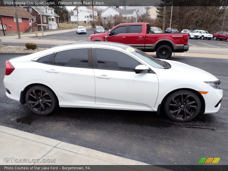Platinum White Pearl / Black 2019 Honda Civic Sport Sedan
