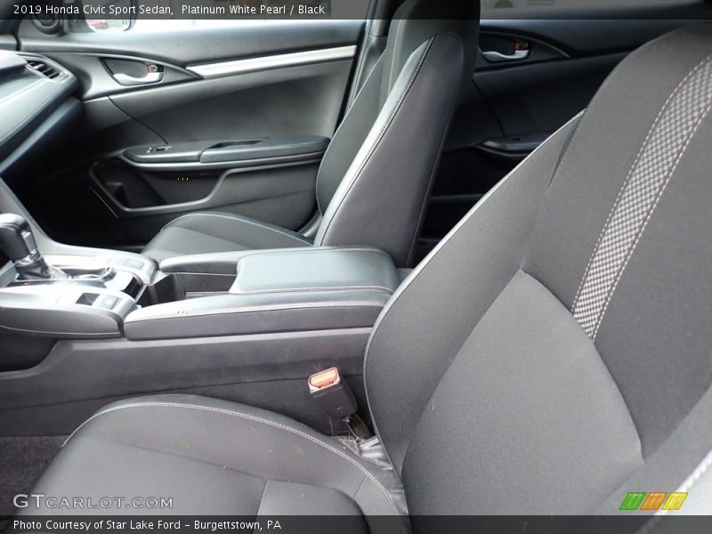 Platinum White Pearl / Black 2019 Honda Civic Sport Sedan